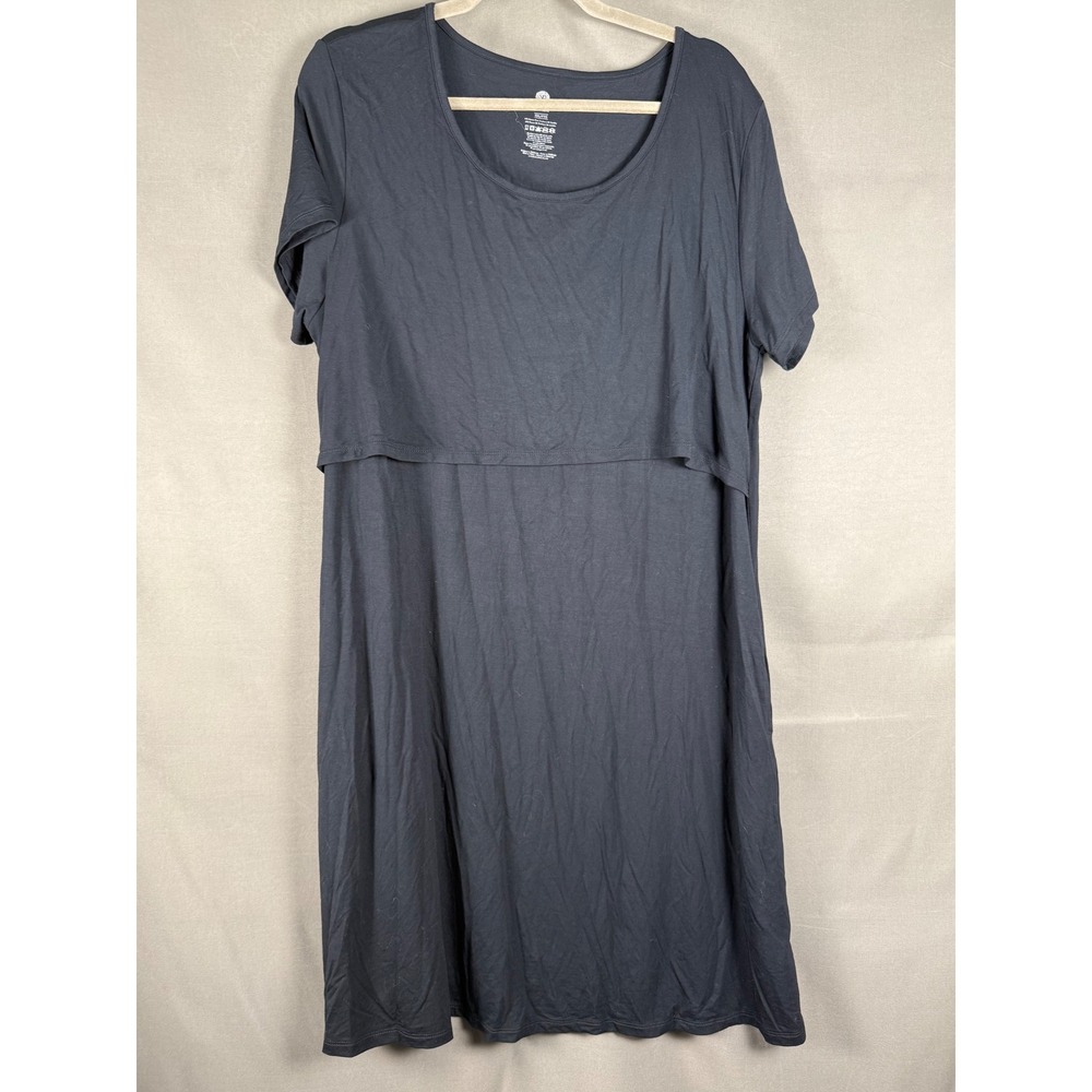 Kindred Bravely Lounge Dress Women XXL Black Eleanora Bamboo Nursing Maternity